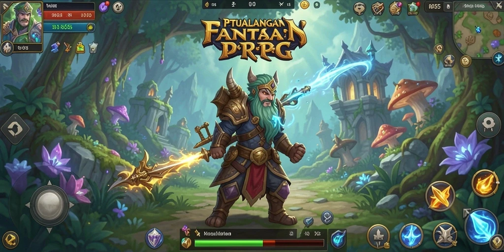 Tangkapan layar 8055 menampilkan pertarungan epik dalam dunia RPG.