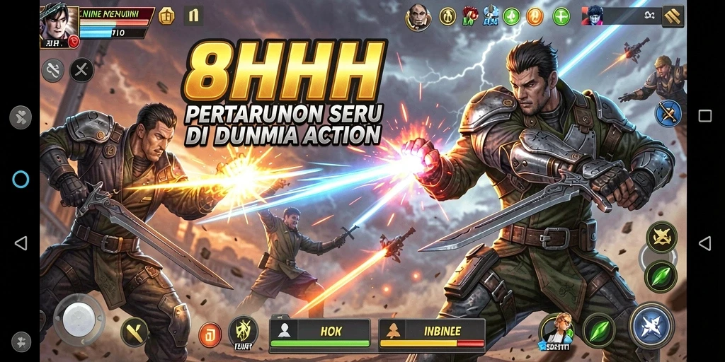 Screenshot gameplay 8HHH dengan aksi seru dan grafis menawan.