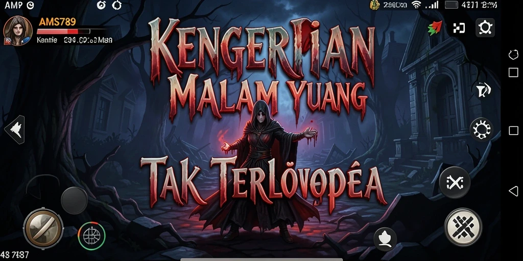 Screenshot menampilkan gameplay mendebarkan dari AMS789 dengan nuansa gelap dan menakutkan.