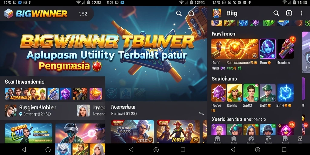 Tampilan antarmuka pengguna BIGWINNER yang modern dan intuitif.