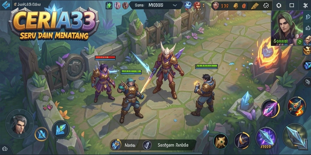 Tampilan menarik dari gameplay ceria33 MOBA yang mendebarkan.