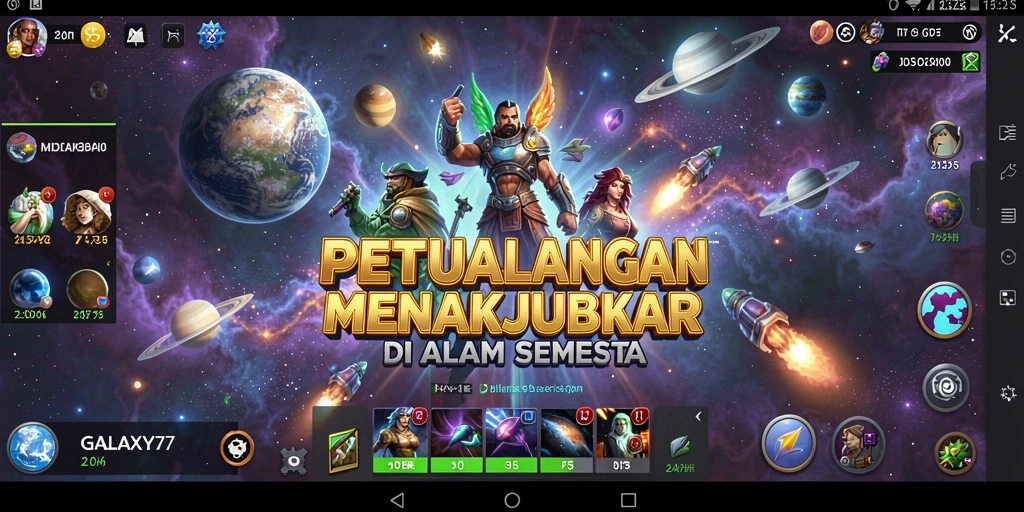 Tampilan gameplay seru di galaksi GALAXY77 yang menantang.