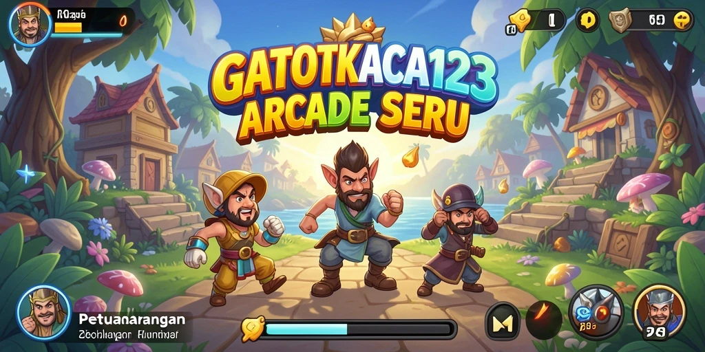 Tampilan gameplay GATOTKACA123 yang menyenangkan dan berwarna-warni.