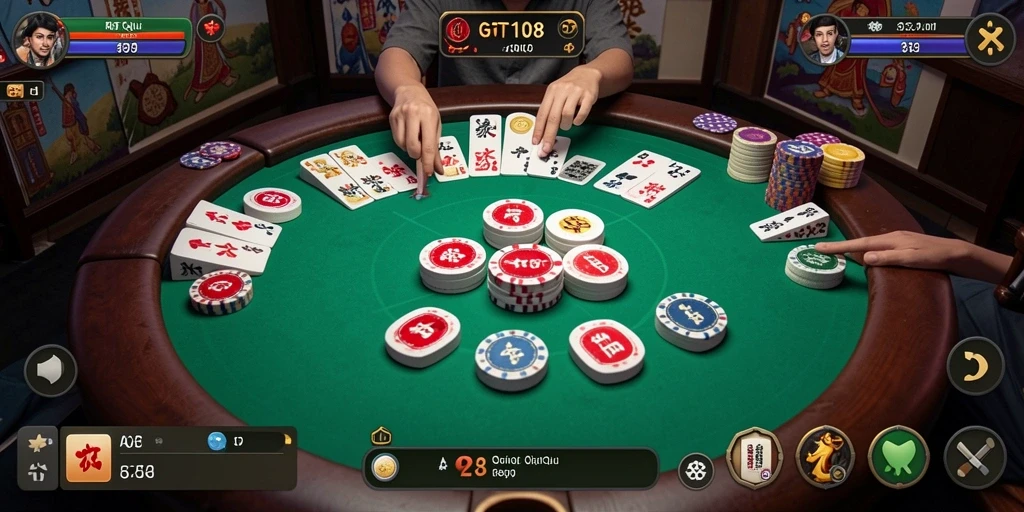 Screenshot gameplay GT108 yang menampilkan intensitas permainan QiuQiu.