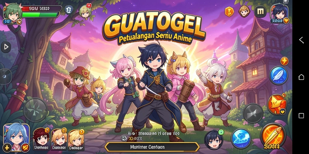 Screenshot GUATOGEL menampilkan karakter anime dalam aksi dan petualangan.