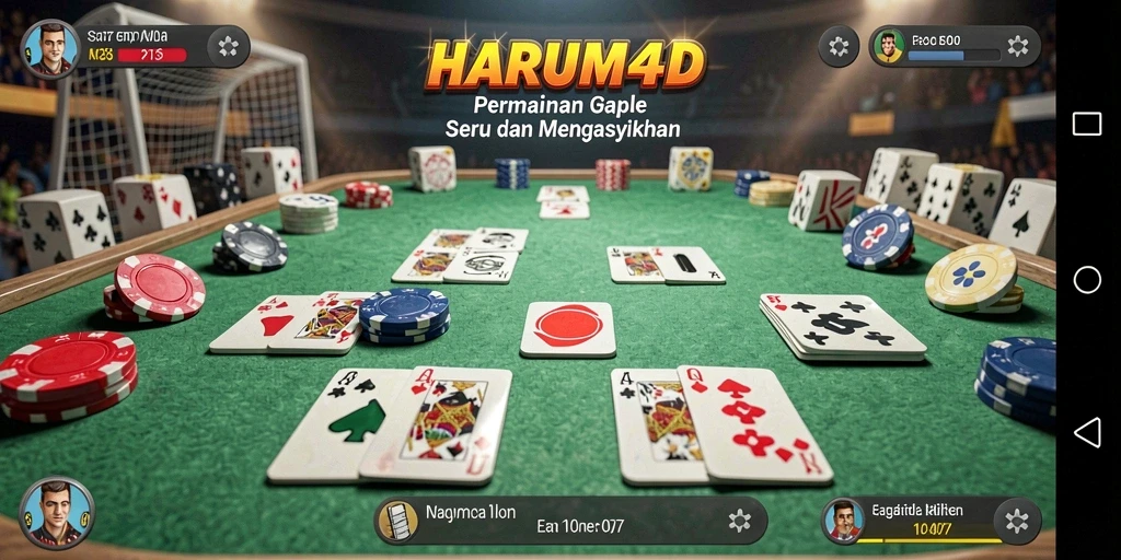 Tampilan gameplay Gaple yang menarik dan interaktif di HARUM4D.