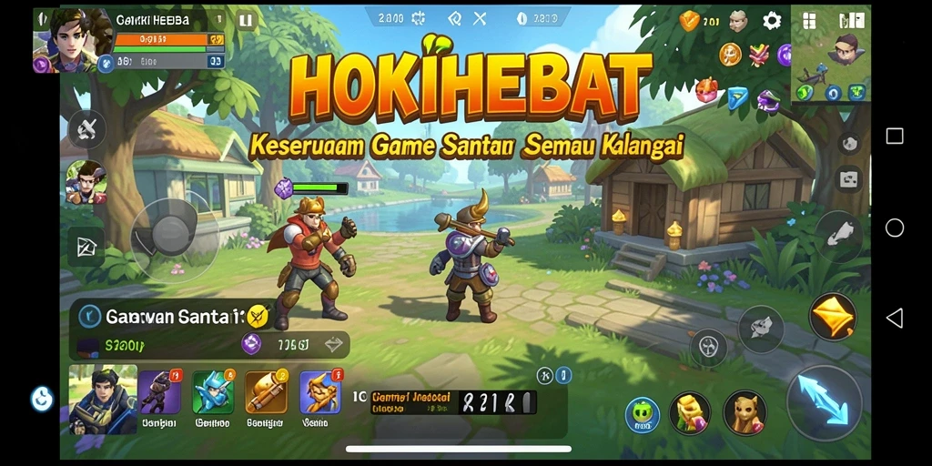 Screenshot HOKIHEBAT menampilkan gameplay yang penuh warna dan seru.