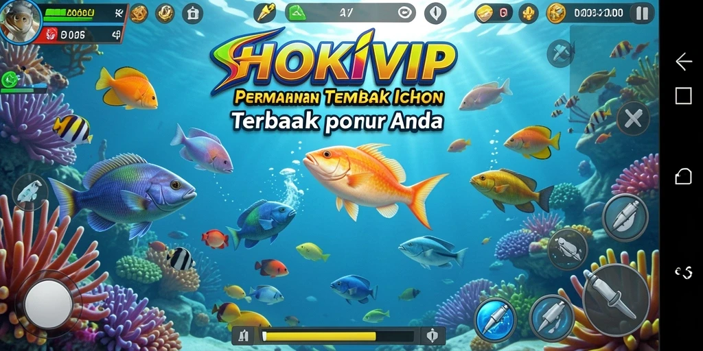 Tangkapan layar menunjukkan aksi seru gameplay Tembak Ikan HOKIVIP.