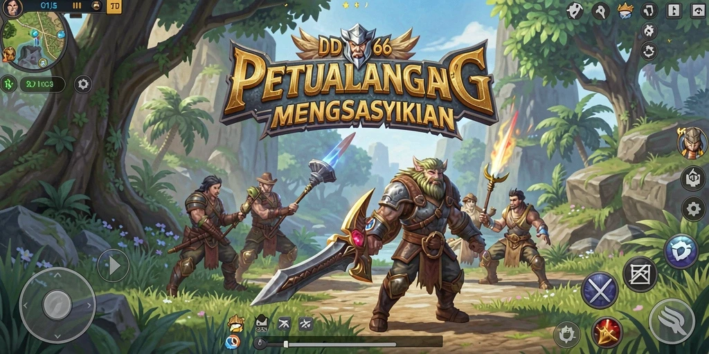 Screenshot utama IDX66 menampilkan pertarungan RPG yang epik dan menegangkan.