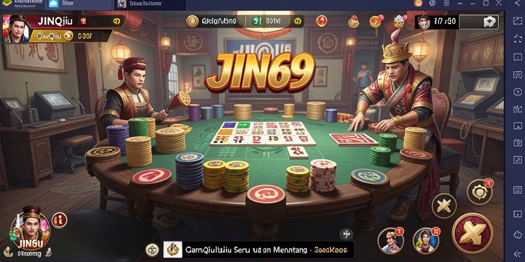 Screenshot JIN69 menampilkan gameplay seru permainan QiuQiu.