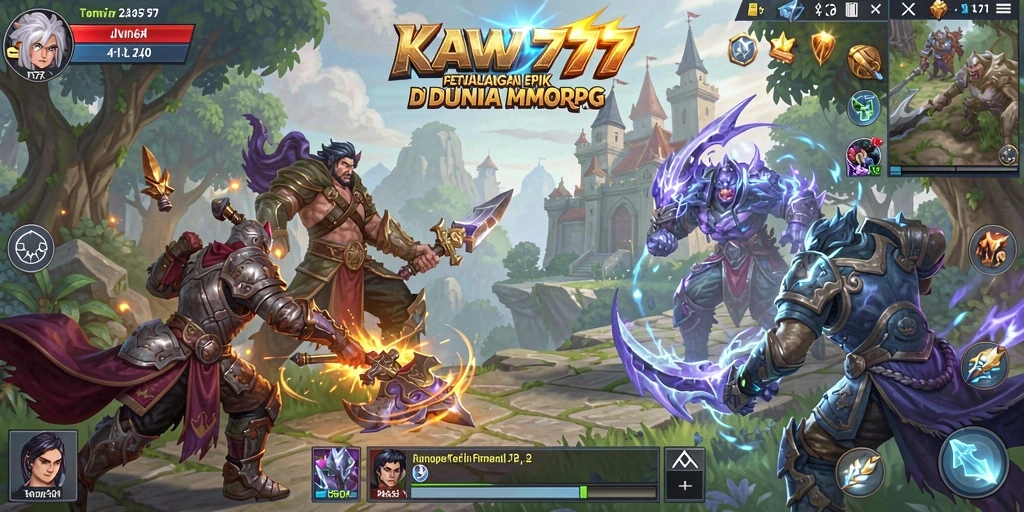 Screenshot KAWI777 menampilkan aksi seru dalam pertarungan MMORPG.