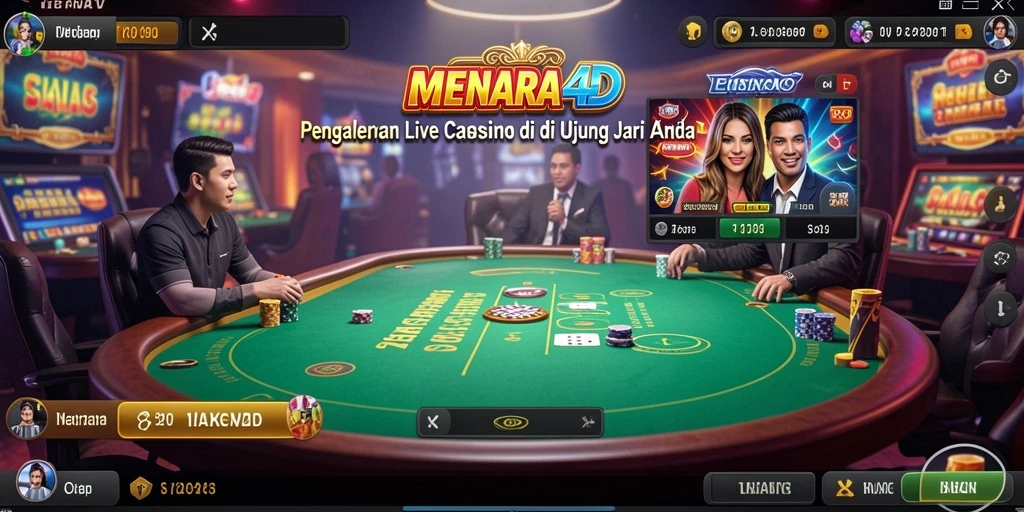 Tampilan gameplay Live Casino yang memukau dan interaktif di MENARA4D.