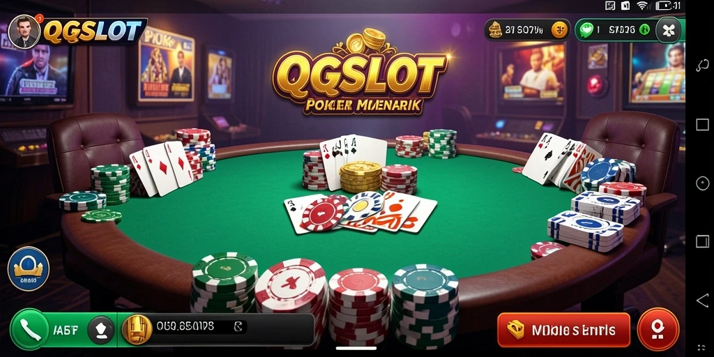 Screenshot menunjukkan aksi seru gameplay Poker di QQSLOT.
