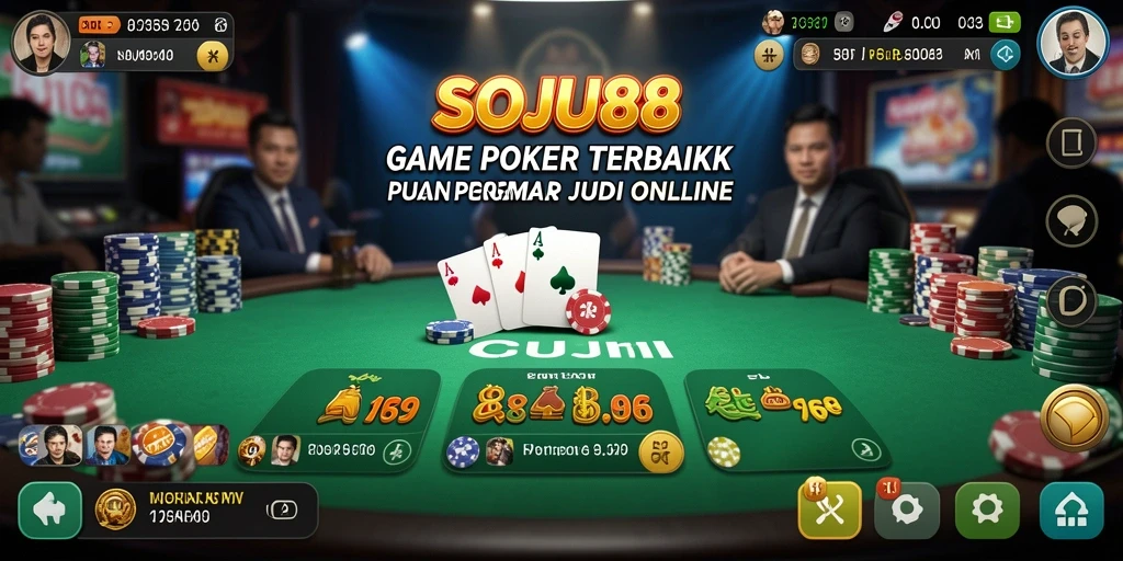 Screenshot gameplay SOJU88 dari permainan poker yang menarik.
