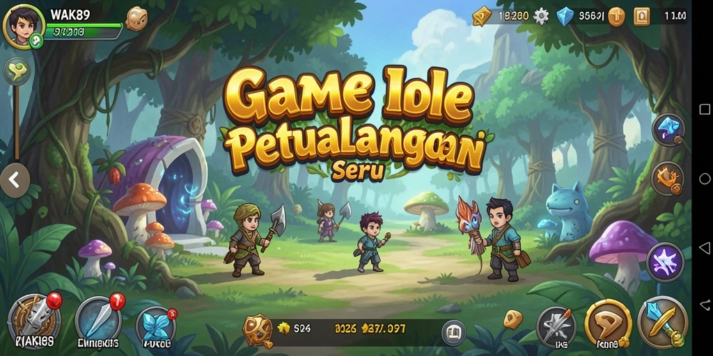 Tampilan gameplay WAK89 dengan karakter yang aktif dan sumber daya yang dikelola.