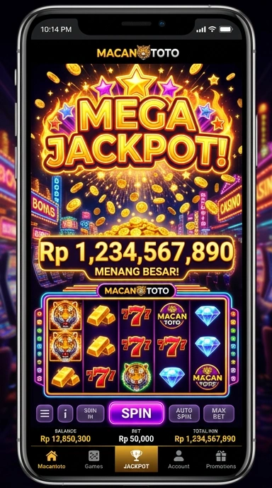 Tampilan antarmuka pengguna di aplikasi macantoto yang intuitif.